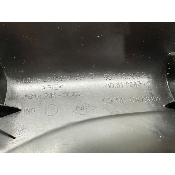 Soleira Porta Dianteira Direita Peugeot 208 2017 98002700zd Preto