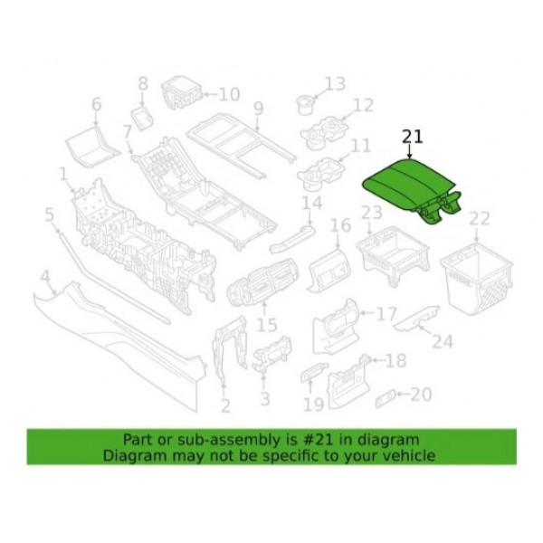 Apoio De Braço Central - Range Rover Velar R-dynamic 2018 Marrom-escuro