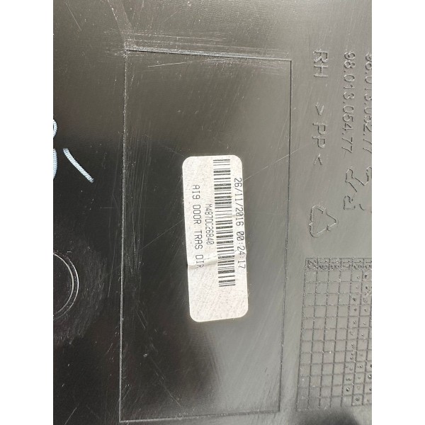 Forro Porta Traseira Direita Peugeot 208 2017 9801305077