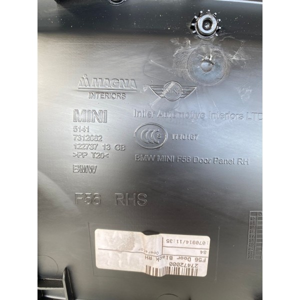 Forro De Porta Dianteira Direita Mini Cooper S 2015 A 2017