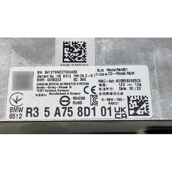 Módulo Amplificador De Som - Bmw X4 30i M Sport 2.0 2022 Original